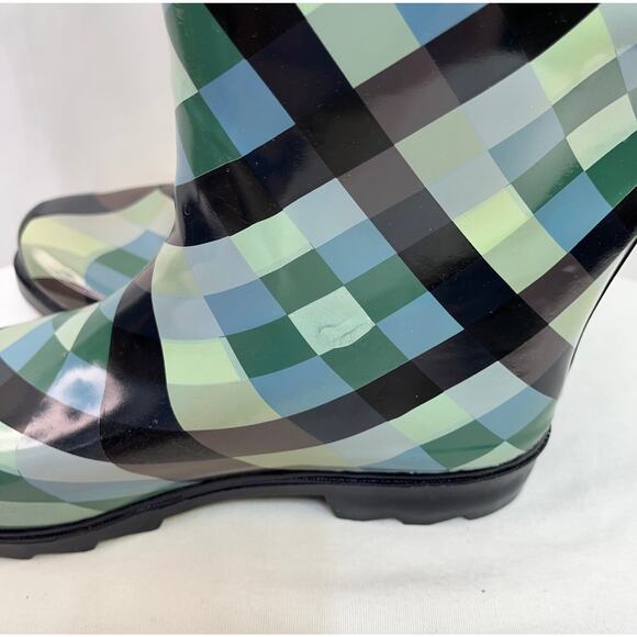 Rain Boots Women's US Size 9 Bull On Tall Blue Green Synthetic New With Defects - Picture 8 of 13